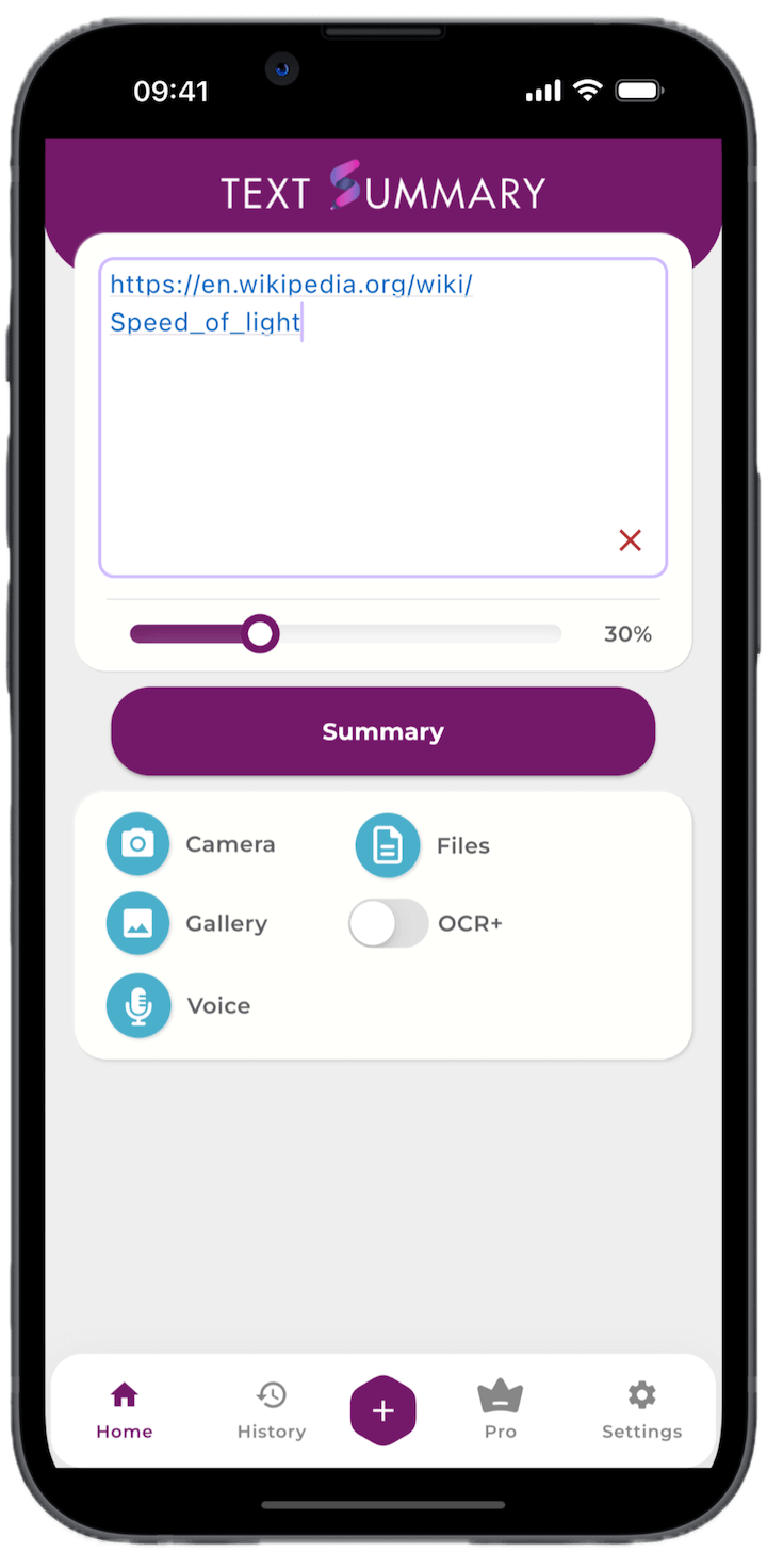 Summary view screenshot