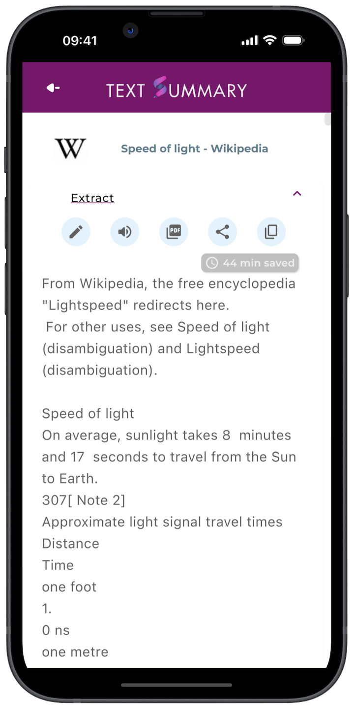 Summary view screenshot