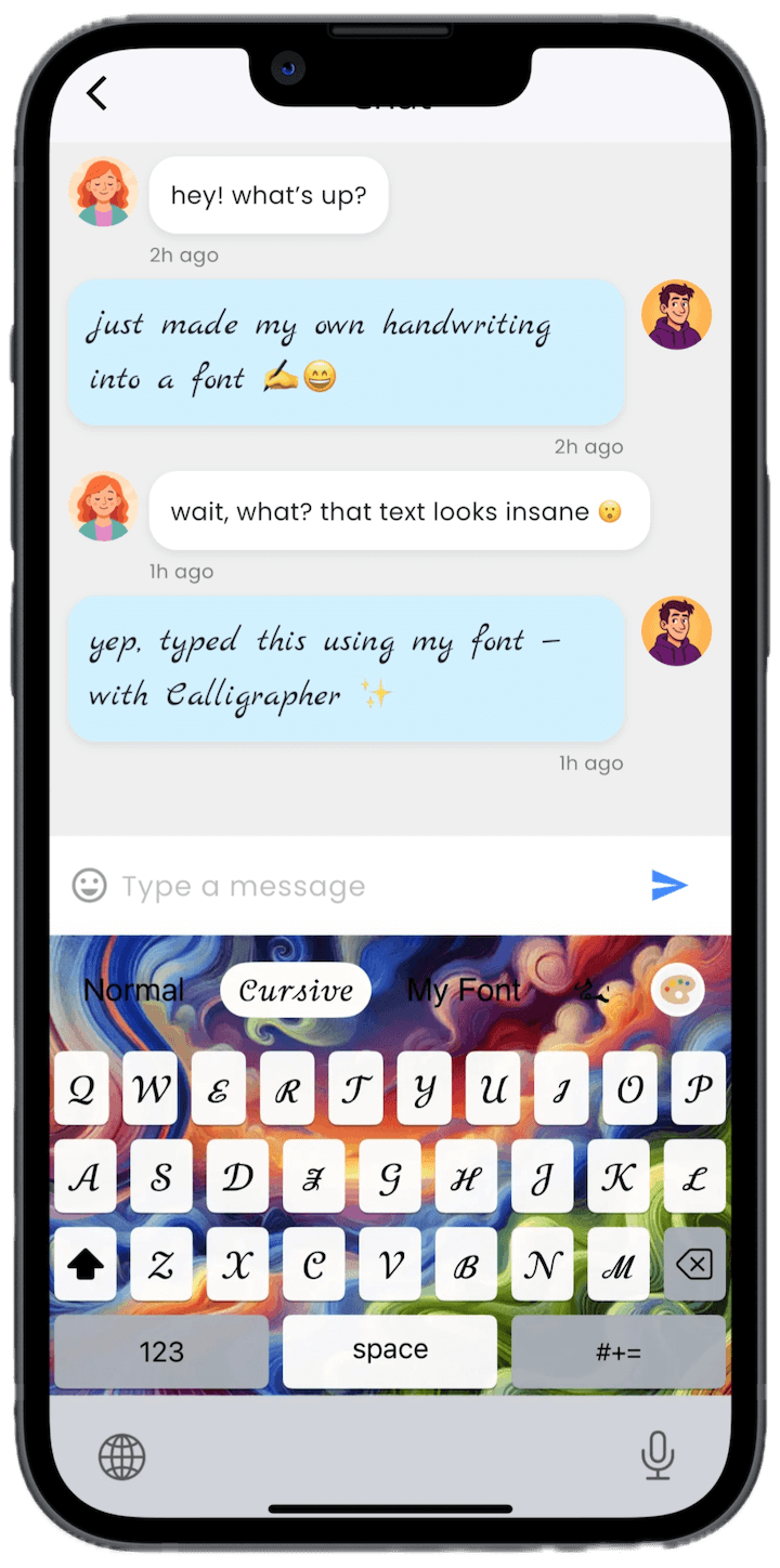 Use handwriting font