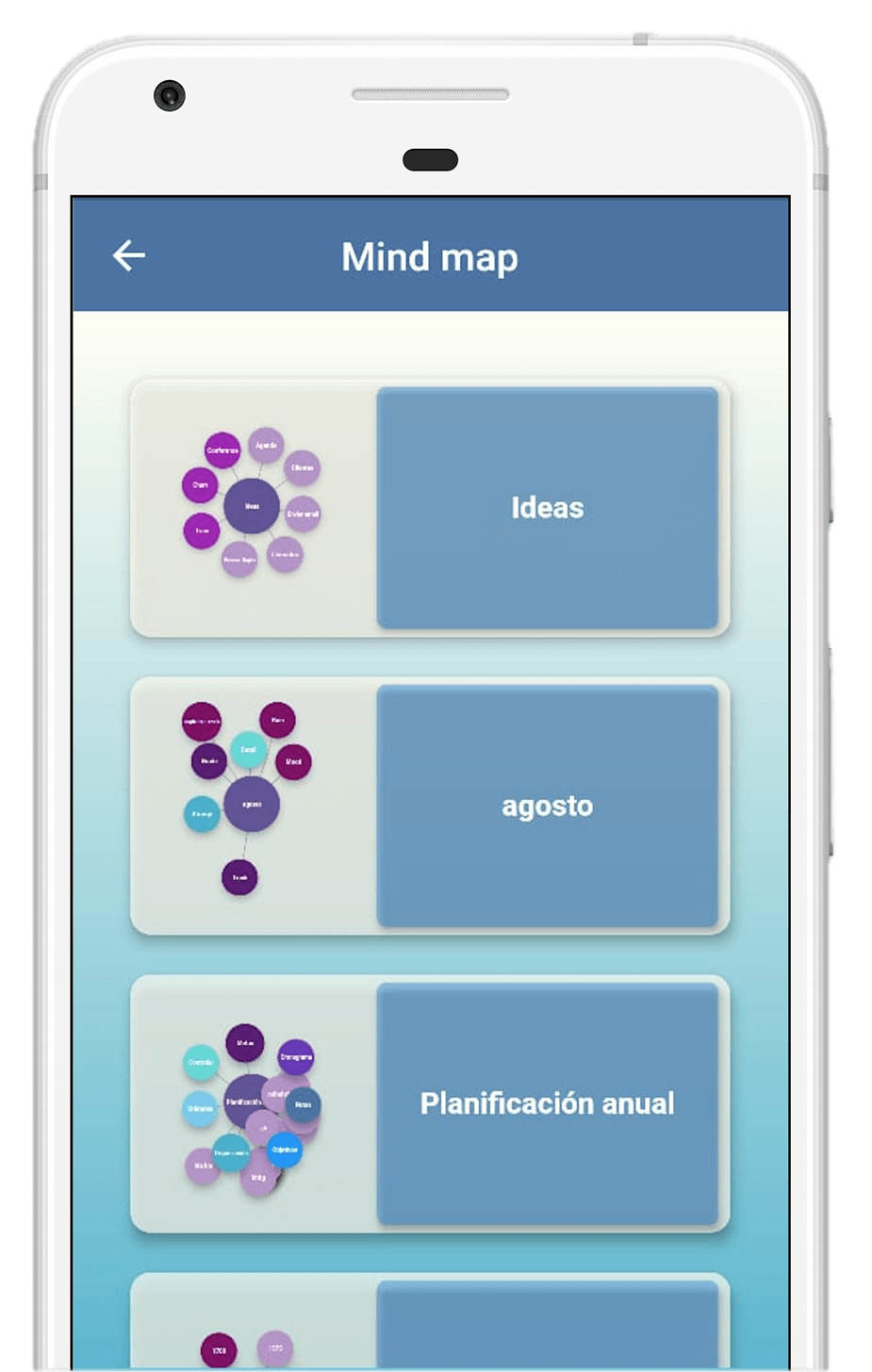 Ideas and notes screen